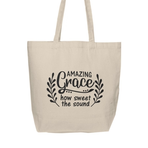 Amazing Grace How Sweet The Sound Custom Tote Bag - Picture 2 of 3